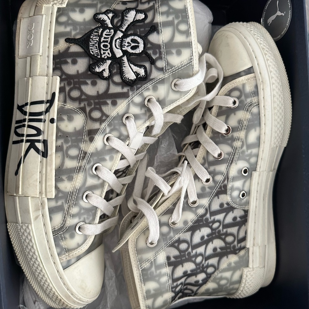 Dior Cream High-Top Sneakers